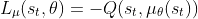L_\mu(s_t, \theta) = -Q(s_t, \mu_\theta(s_t))