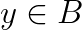 y\in B